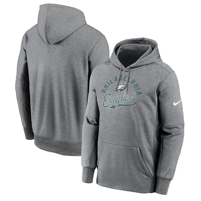 Men's Nike Heather Gray Philadelphia Eagles Performance Fleece Pullover Hoodie