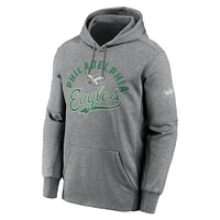 Men's Nike Heather Gray Philadelphia Eagles Performance Fleece Pullover Hoodie