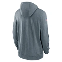 Men's Nike Heather Gray Philadelphia Eagles Sideline Team Pop Full-Zip Hoodie Jacket