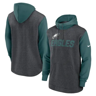 Nike Men's Black Philadelphia Eagles Wordmark Therma Performance Pullover Hoodie - Black