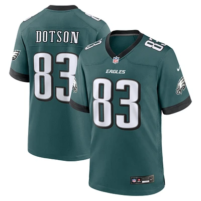 Maillot de match Nike Jahan Dotson pour homme, vert nuit, Philadelphia Eagles