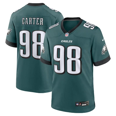 Men's Nike Jalen Carter Midnight Green Philadelphia Eagles Team Game Jersey