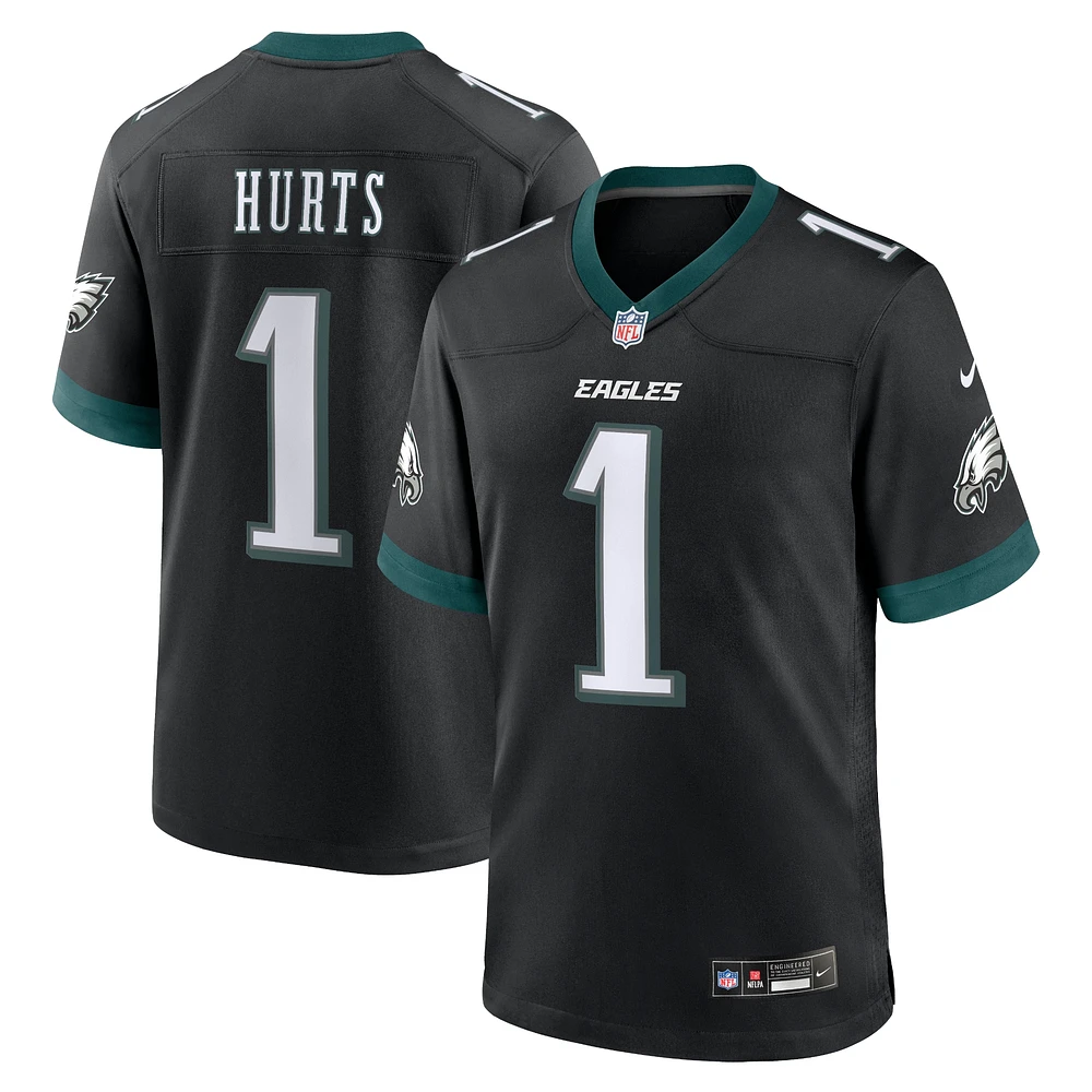 Maillot Nike Jalen Hurts pour hommes, noir, match alternatif des Eagles de Philadelphie