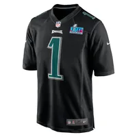 Nike Men's Nike Jalen Hurts Black Philadelphia Eagles Super Bowl LVII Patch  Fashion Game Jersey