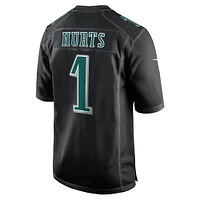 Men's Nike Jalen Hurts Carbon Black Philadelphia Eagles Super Bowl LIX Fashion Game Player Jersey