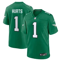 Maillot de match Nike Jalen Hurts Kelly Green des Eagles Philadelphie pour homme