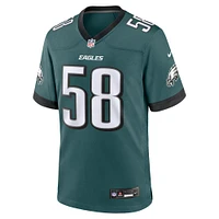 Maillot de match Nike Jalyx Hunt Midnight Green pour homme des Philadelphia Eagles