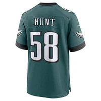 Maillot de match Nike Jalyx Hunt Midnight Green pour homme des Philadelphia Eagles