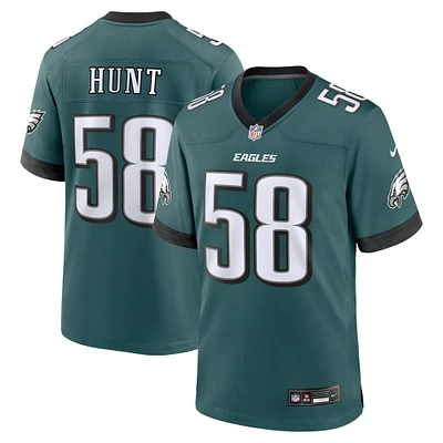 Maillot de match Nike Jalyx Hunt Midnight Green pour homme des Philadelphia Eagles