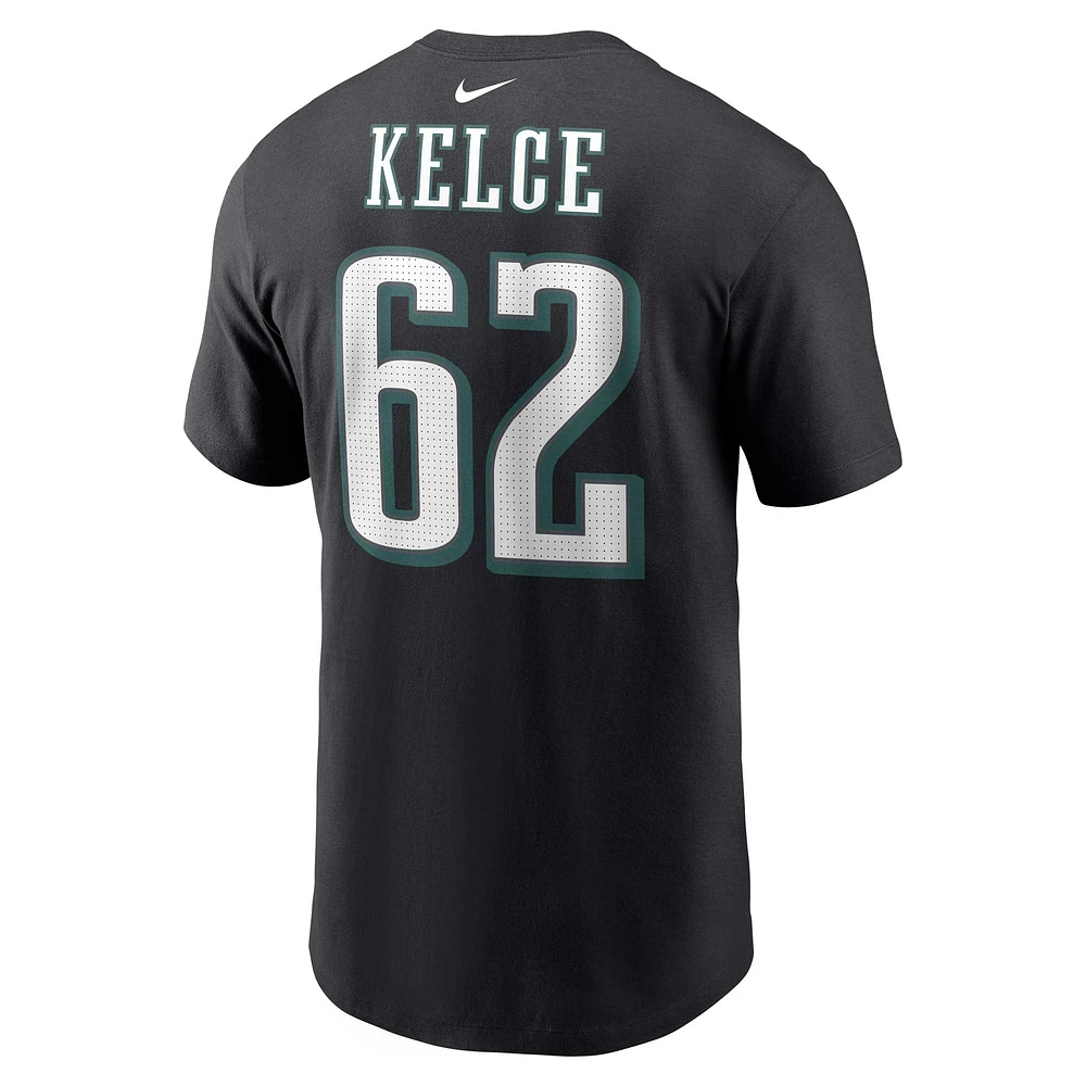 T-shirt Nike Jason Kelce pour homme, noir, nom et numéro du joueur des Eagles de Philadelphie