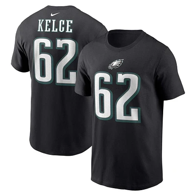 T-shirt Nike Jason Kelce pour homme, noir, nom et numéro du joueur des Eagles de Philadelphie