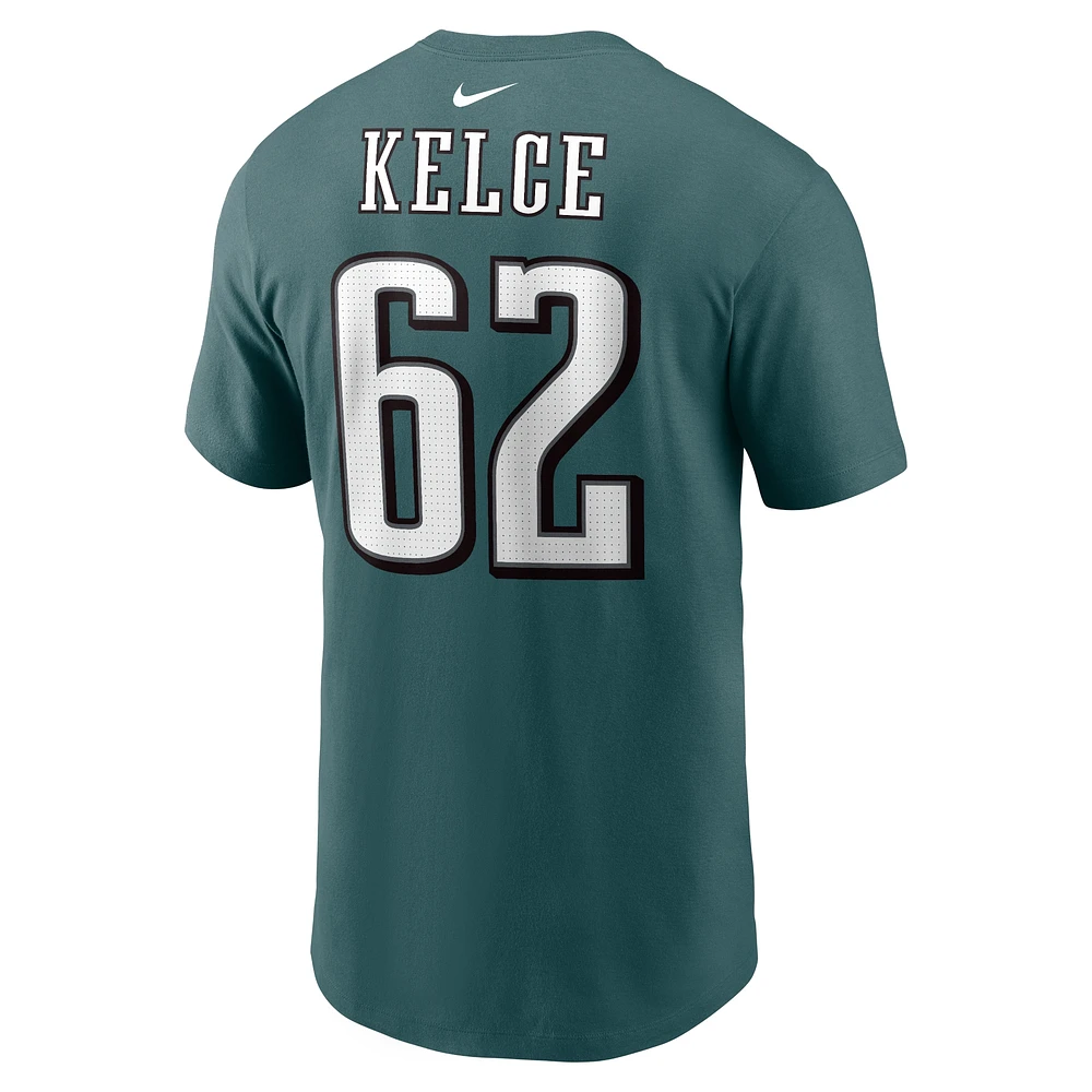 T-shirt Nike Jason Kelce pour homme, vert minuit, nom et numéro du joueur des Eagles de Philadelphie