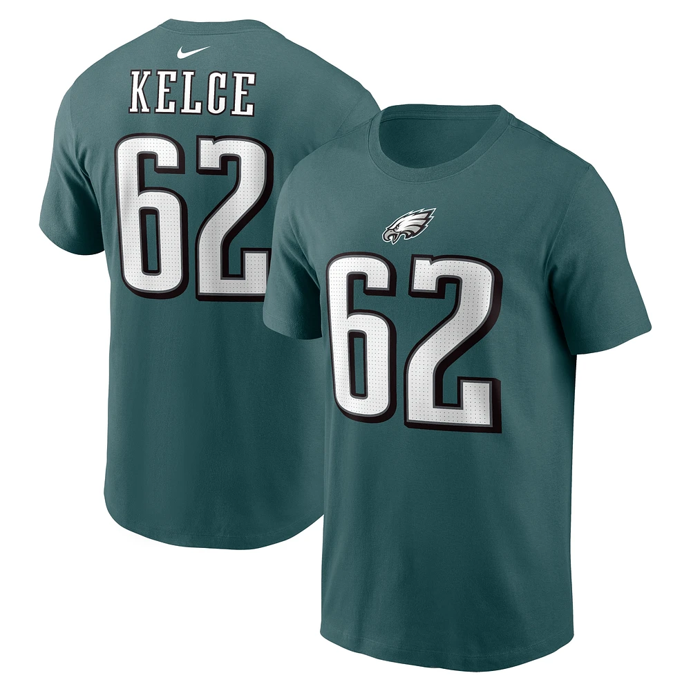 T-shirt Nike Jason Kelce pour homme, vert minuit, nom et numéro du joueur des Eagles de Philadelphie