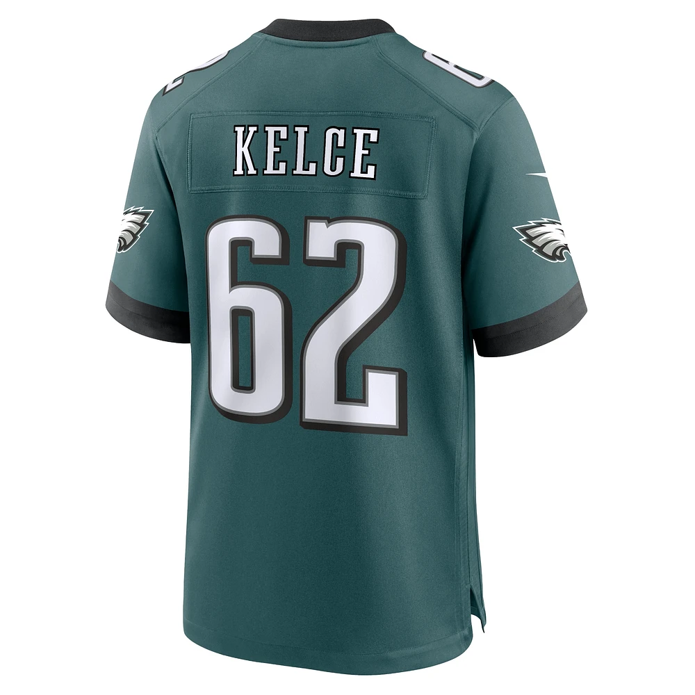 Maillot de match Nike Jason Kelce pour homme, vert nuit, Philadelphia Eagles