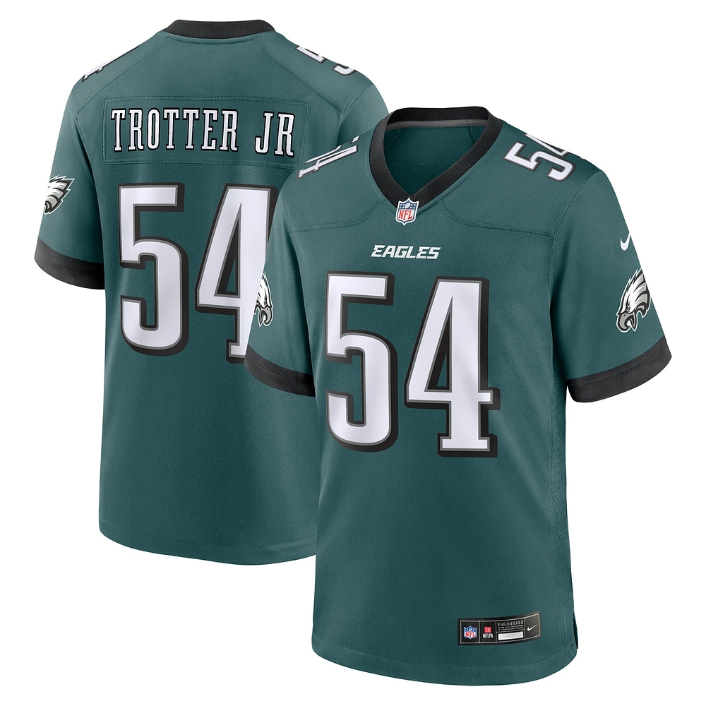 Men's Nike Jeremiah Trotter Jr. Green Philadelphia Eagles Game Jersey