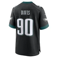 Maillot de match alternatif Nike Jordan Davis pour hommes, noir, Philadelphia Eagles