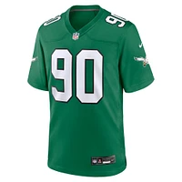 Maillot de jeu alternatif des Eagles Philadelphie Nike Jordan Davis Kelly pour homme, vert