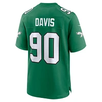 Maillot de jeu alternatif des Eagles Philadelphie Nike Jordan Davis Kelly pour homme, vert