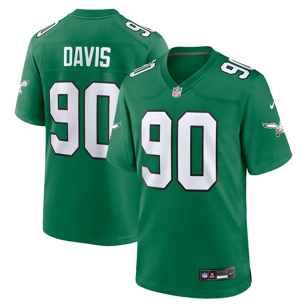 Men's Nike Jordan Davis Kelly Green Philadelphia Eagles Alternate Game Jersey