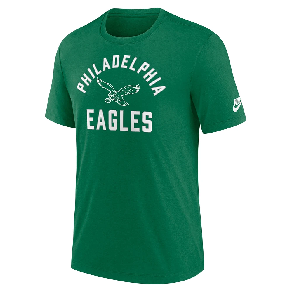 Men's Nike Kelly Green Philadelphia Eagles Favorable Timeline Tri-Blend T-Shirt