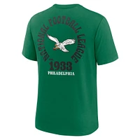 T-shirt Nike Kelly Green Philadelphia Eagles Rewind Team Excite 2-Hit Tri-Blend pour homme