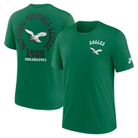 T-shirt Nike Kelly Green Philadelphia Eagles Rewind Team Excite 2-Hit Tri-Blend pour homme
