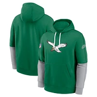 Sweat à capuche Nike Kelly Green Philadelphia Eagles Throwback Logo Club Tri-Blend pour homme