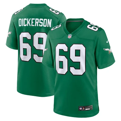 Maillot de jeu alternatif des Eagles Philadelphie Nike Landon Dickerson Kelly vert pour homme