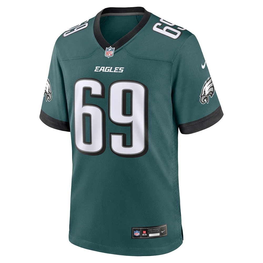 Maillot de match Nike Landon Dickerson Midnight Green des Philadelphia Eagles pour homme