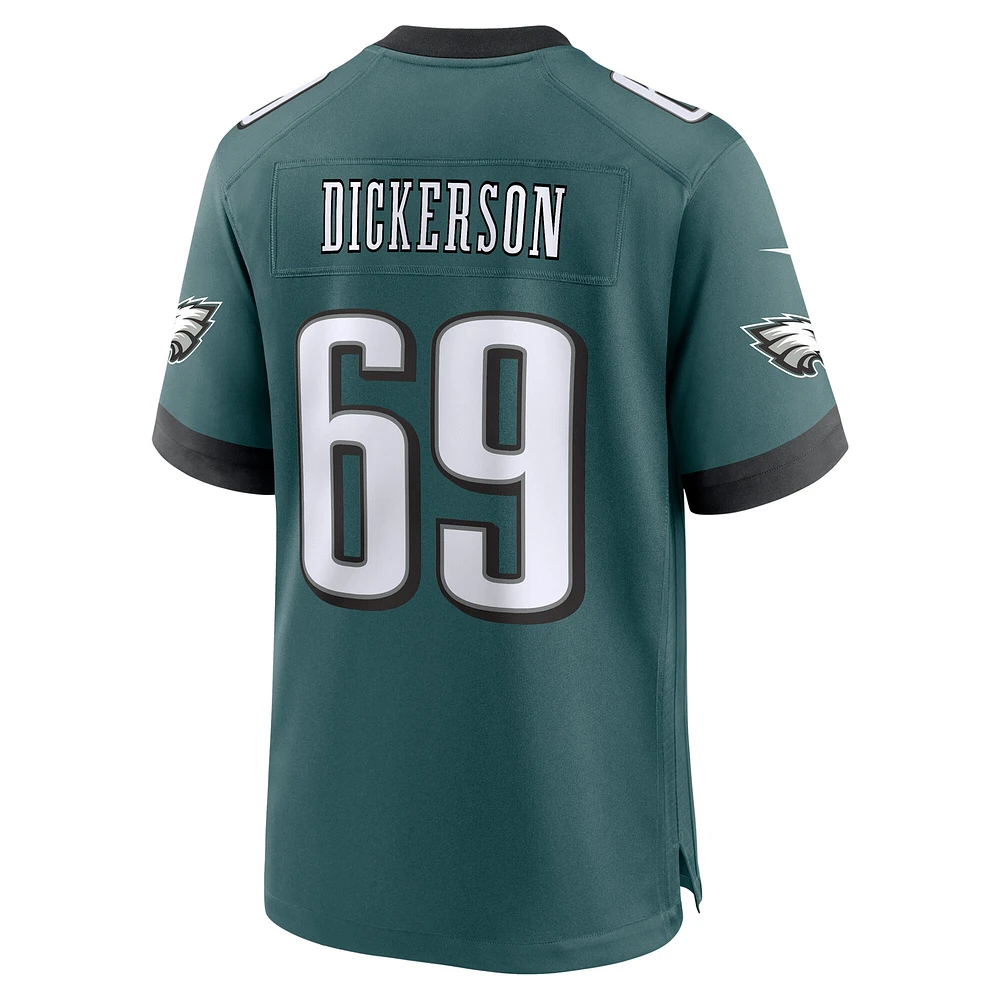 Maillot de match Nike Landon Dickerson Midnight Green des Philadelphia Eagles pour homme