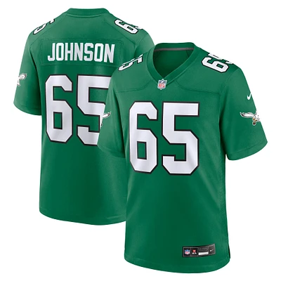 Maillot pour homme Nike Lane Johnson Kelly Green Philadelphia Eagles Alternate Throwback Game