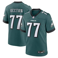 Maillot de match Nike Mekhi Becton Midnight Green pour homme des Philadelphia Eagles