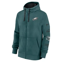 Men's Nike Midnight Green Philadelphia Eagles Club Full-Zip Hoodie Jacket