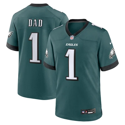 Maillot Nike pour homme vert minuit des Eagles de Philadelphie #1 Dad Game