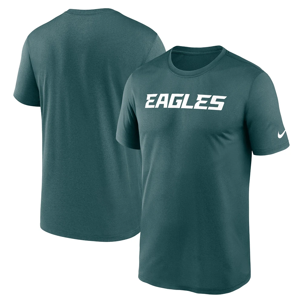 Men's Nike Midnight Green Philadelphia Eagles Primetime Legend Wordmark Performance T-Shirt