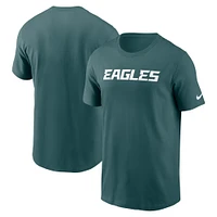 T-shirt essentiel Nike Midnight Green Philadelphia Eagles Primetime Wordmark pour hommes