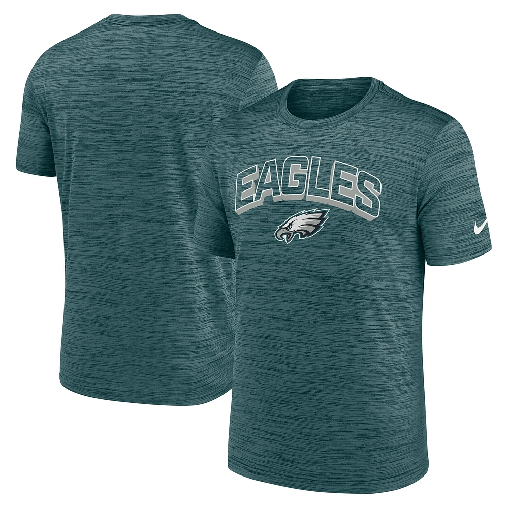 T-shirt Nike Velocity Performance vert nuit pour homme des Philadelphia Eagles