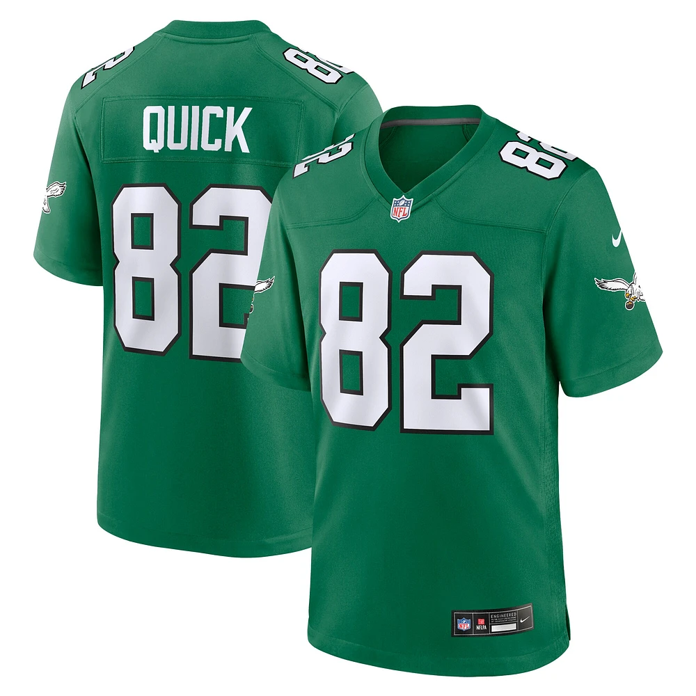 Maillot Nike Mike Quick Kelly Green pour homme, joueur retraité des Philadelphia Eagles, match alternatif