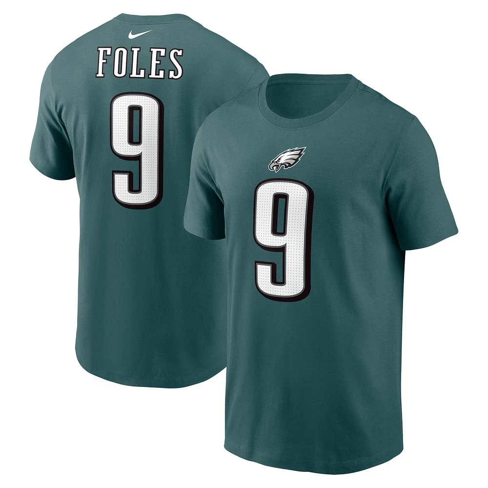 T-shirt Nike pour homme avec nom et numéro de joueur retraité des Philadelphia Eagles, vert nuit, Nick Foles