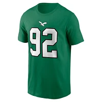 T-shirt avec nom et numéro du joueur retraité Nike Reggie White Kelly Green des Philadelphia Eagles pour hommes