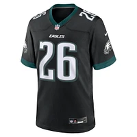 Maillot de match alternatif Nike Saquon Barkley pour hommes, noir, Philadelphia Eagles