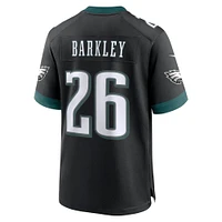 Maillot de match alternatif Nike Saquon Barkley pour hommes, noir, Philadelphia Eagles