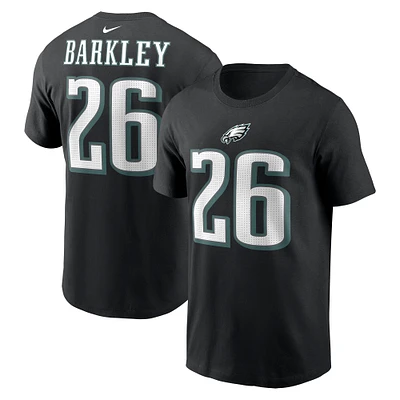 T-shirt avec nom et numéro du joueur Nike Saquon Barkley des Eagles de Philadelphie, noir