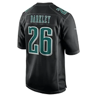 Men's Nike Saquon Barkley Carbon Black Philadelphia Eagles Super Bowl LIX Fashion Game Player Jersey