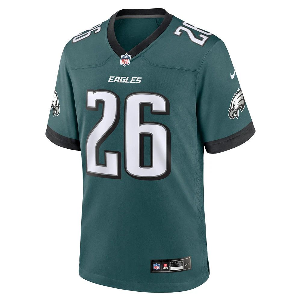 Maillot de joueur match Nike Saquon Barkley vert minuit pour hommes des Eagles Philadelphie