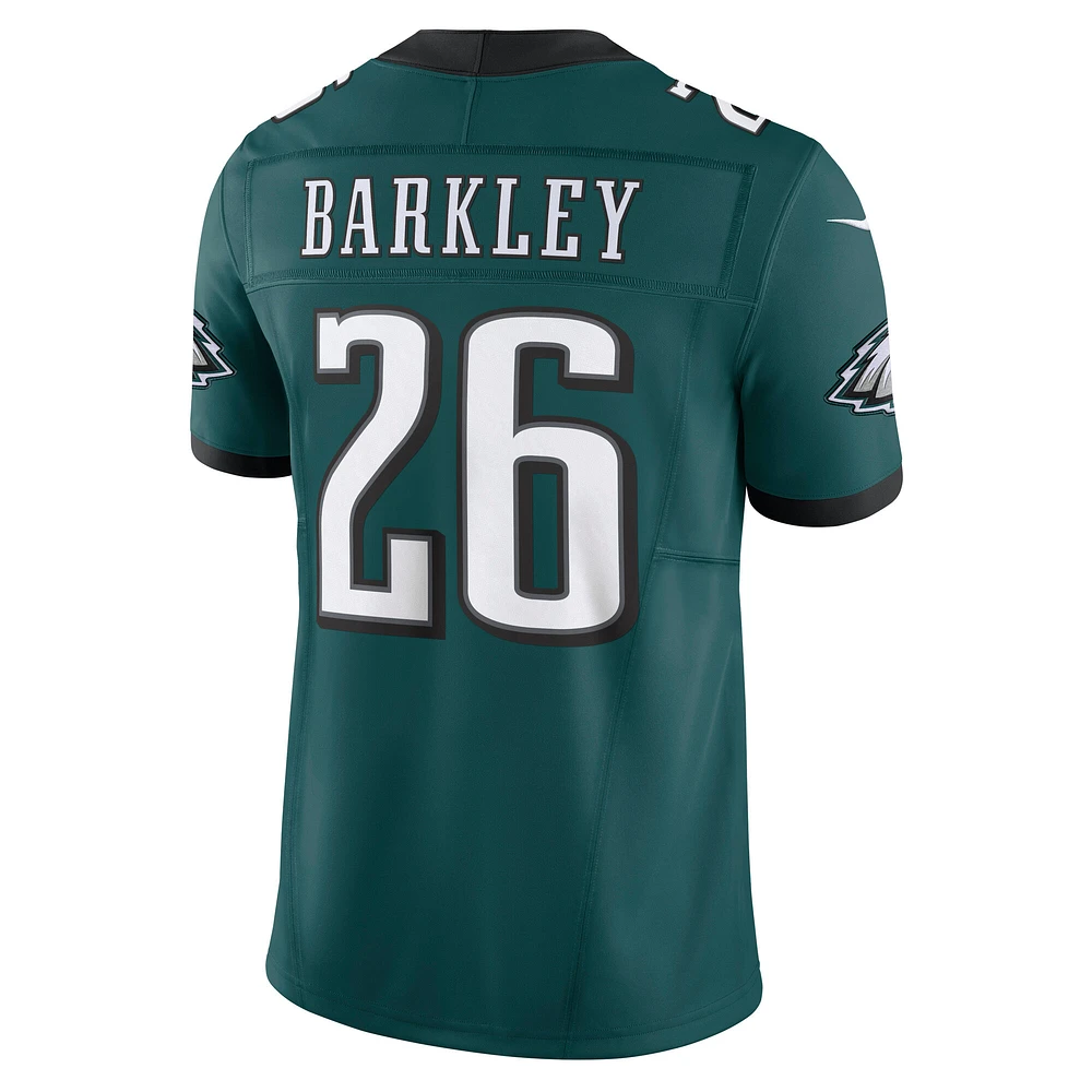 Maillot Nike Saquon Barkley pour homme, édition limitée, vert nuit, Philadelphia Eagles Vapor F.U.S.E.