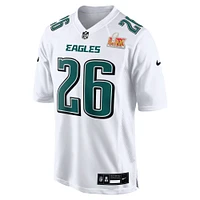 Men's Nike Saquon Barkley Tundra White Philadelphia Eagles Super Bowl LIX Fashion Game Player Jersey