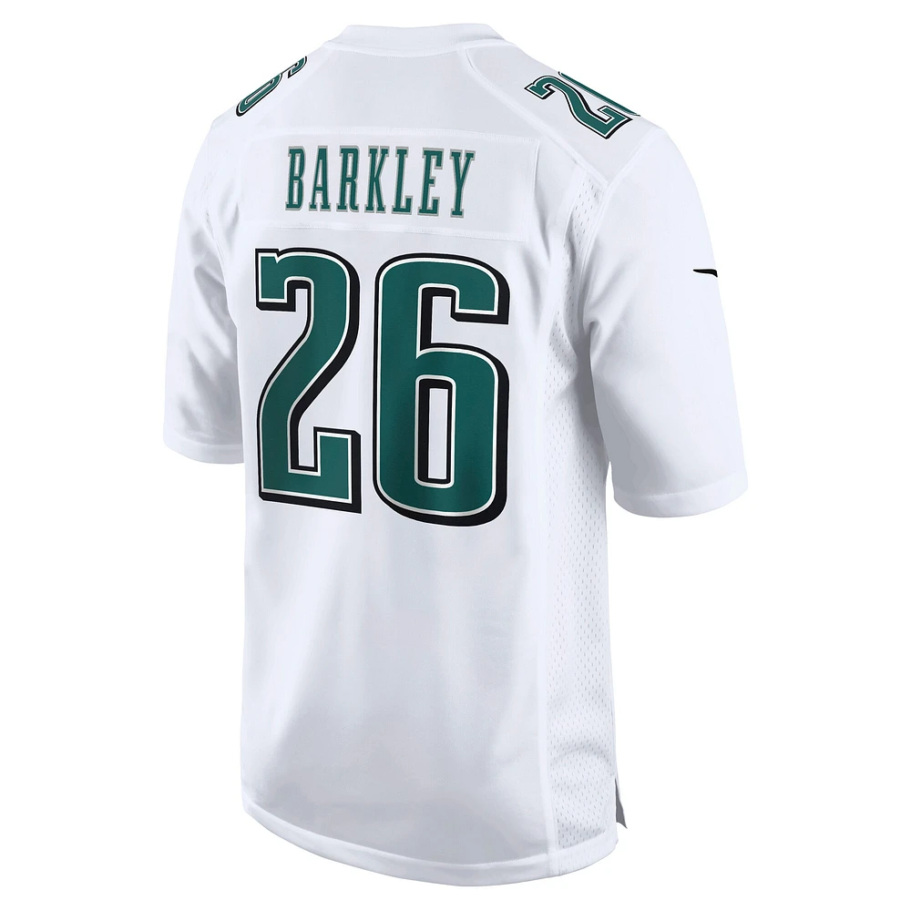 Men's Nike Saquon Barkley Tundra White Philadelphia Eagles Super Bowl LIX Fashion Game Player Jersey