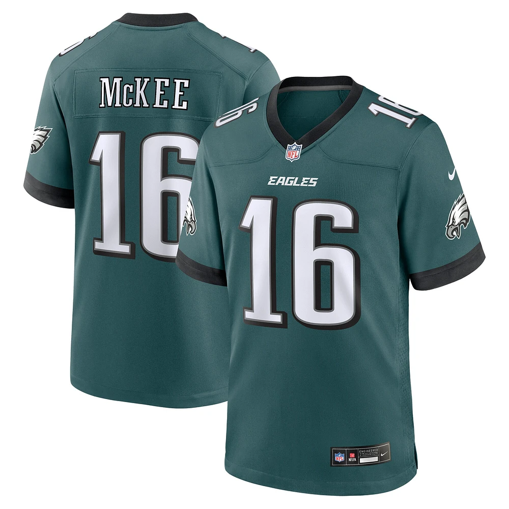 Maillot de match Nike Tanner McKee pour homme, vert nuit, Philadelphia Eagles