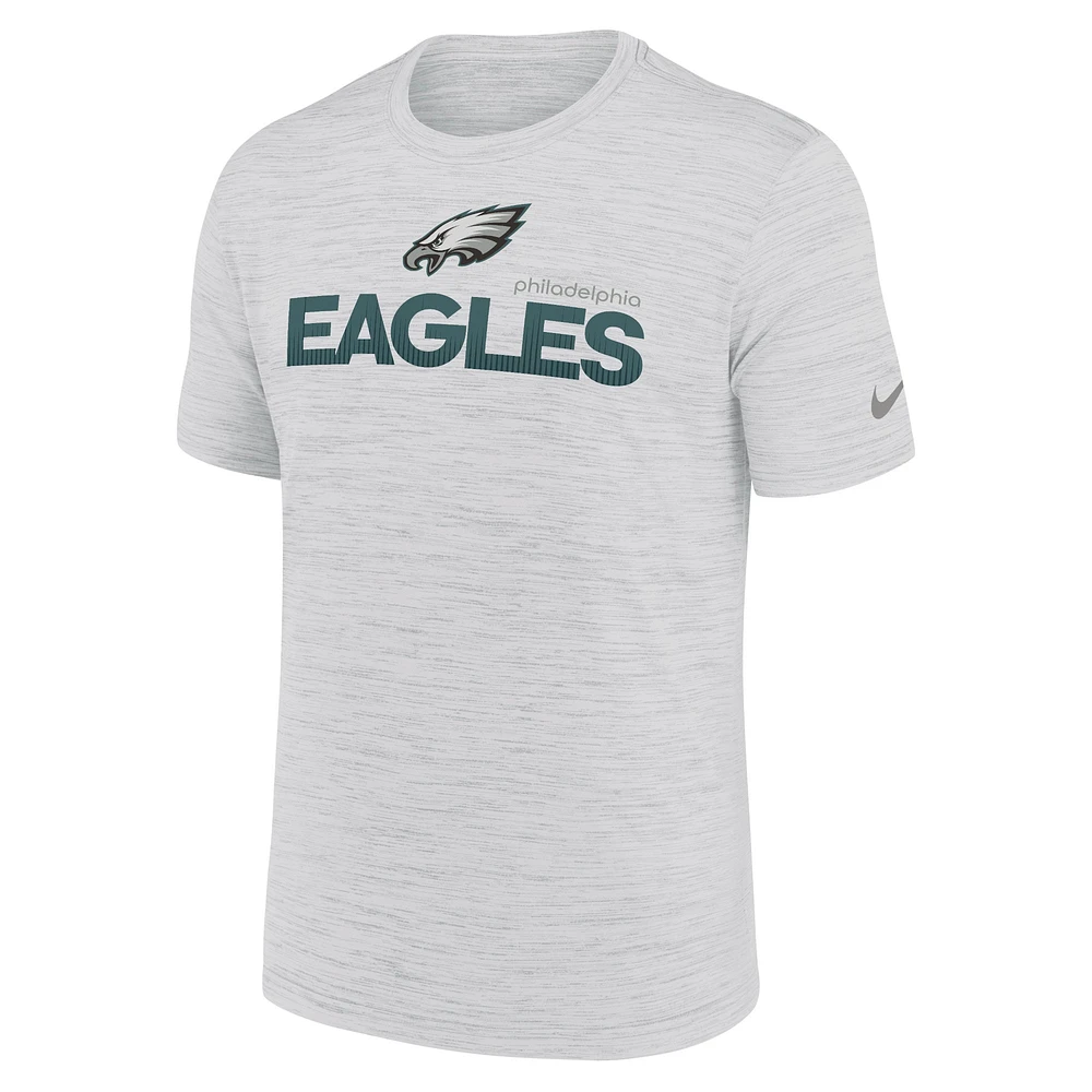 T-shirt Nike blanc Philadelphia Eagles Blitz Velocity Modern Performance pour homme